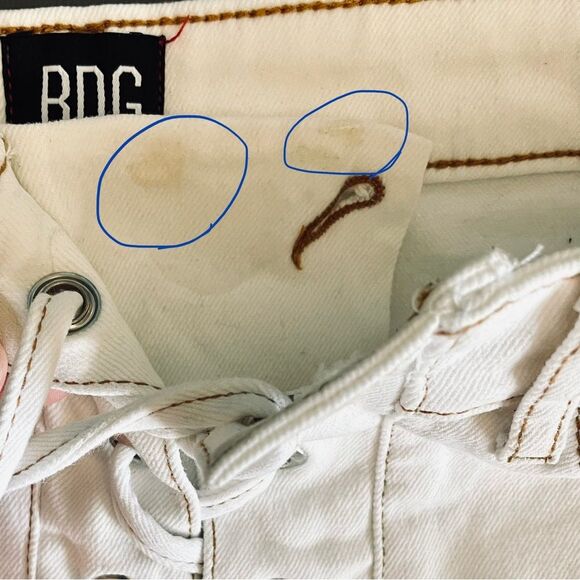 Urban Outfitters BDG Girlfriend High-Rise Lace-Up White Jeans - Picture 12 of 12